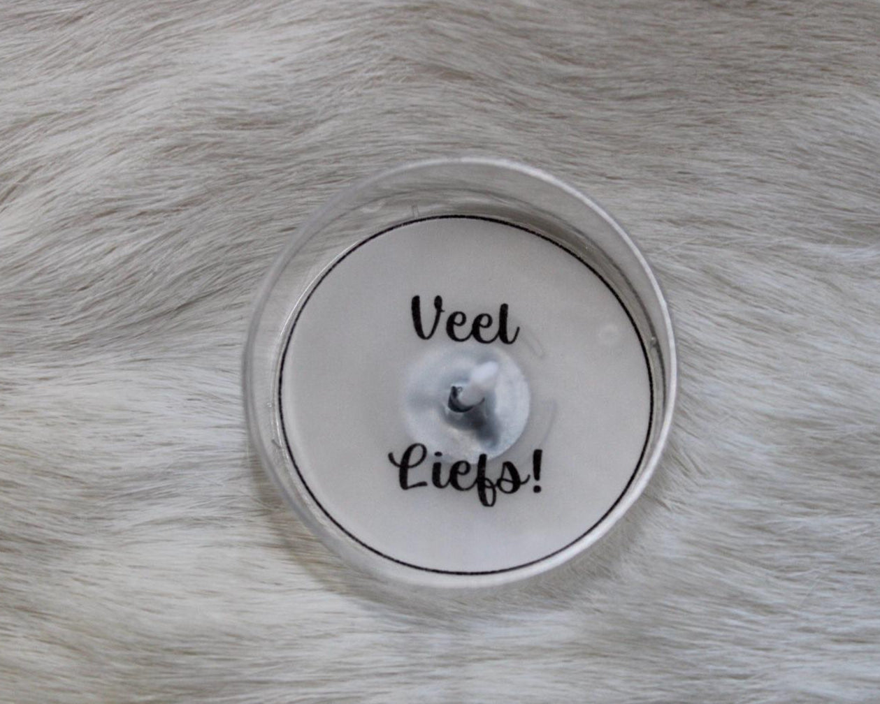 Waxinelicht 'Veel liefs'
