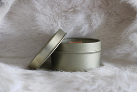 Kaars in blik Goud-Zilver
