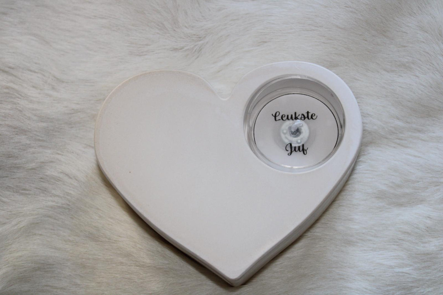 Waxinelicht 'Leukste juf'