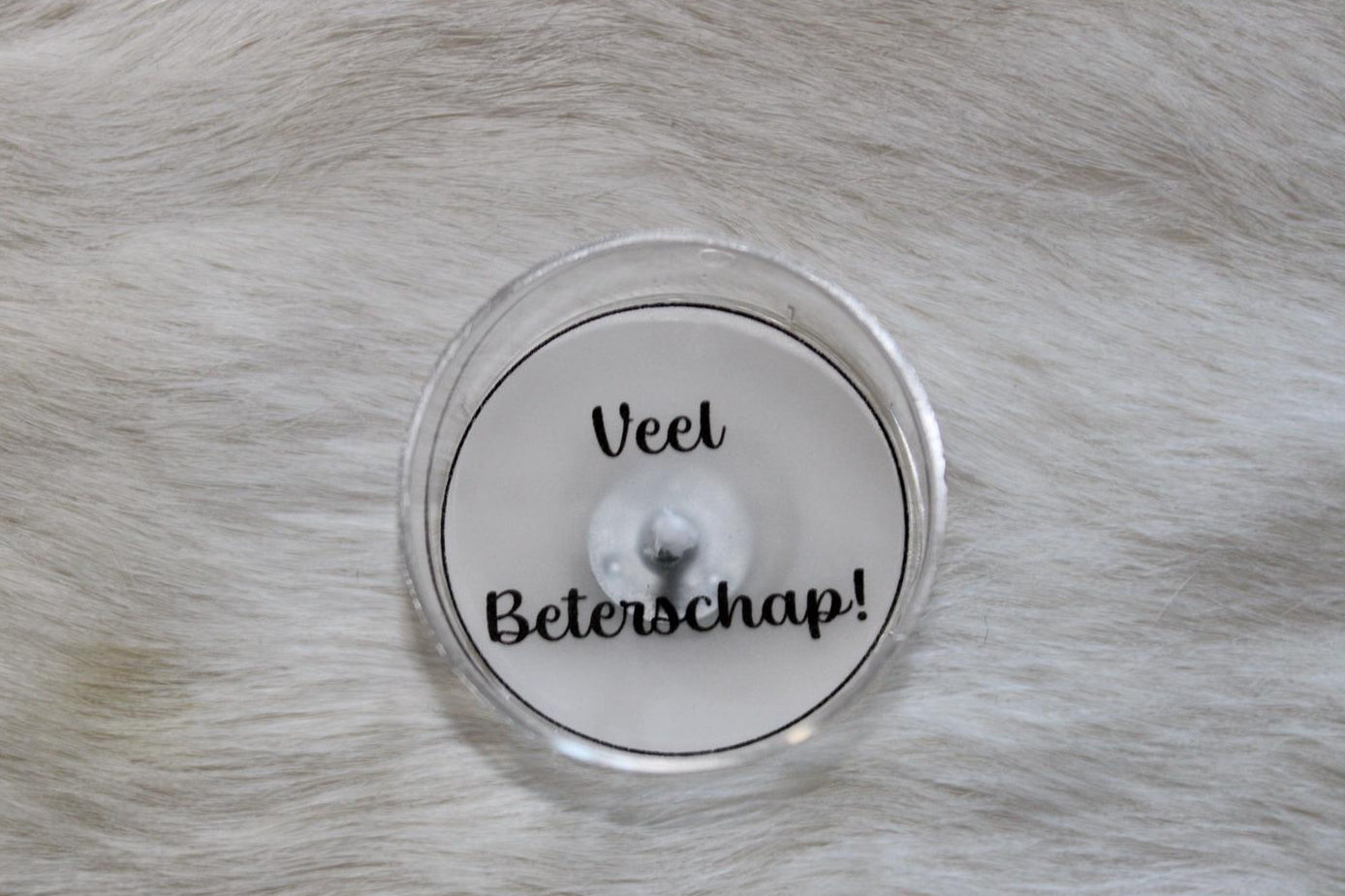 Waxinelicht 'Veel beterschap'