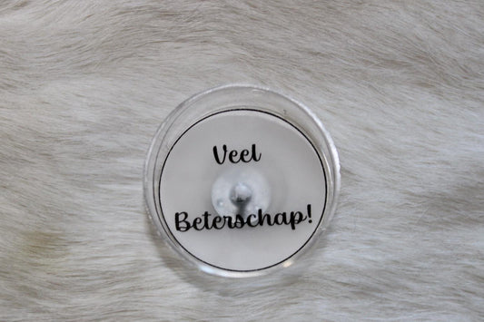 Waxinelicht 'Veel beterschap'