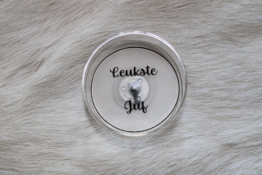 Waxinelicht 'Leukste juf'