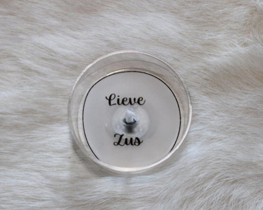 Waxinelicht 'Lieve zus'