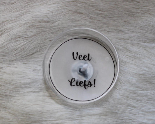 Waxinelicht 'Veel liefs'